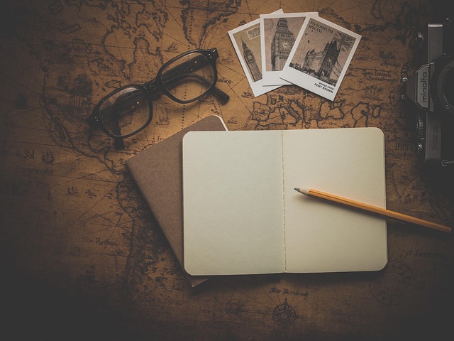 notebook and pen for travel planning
